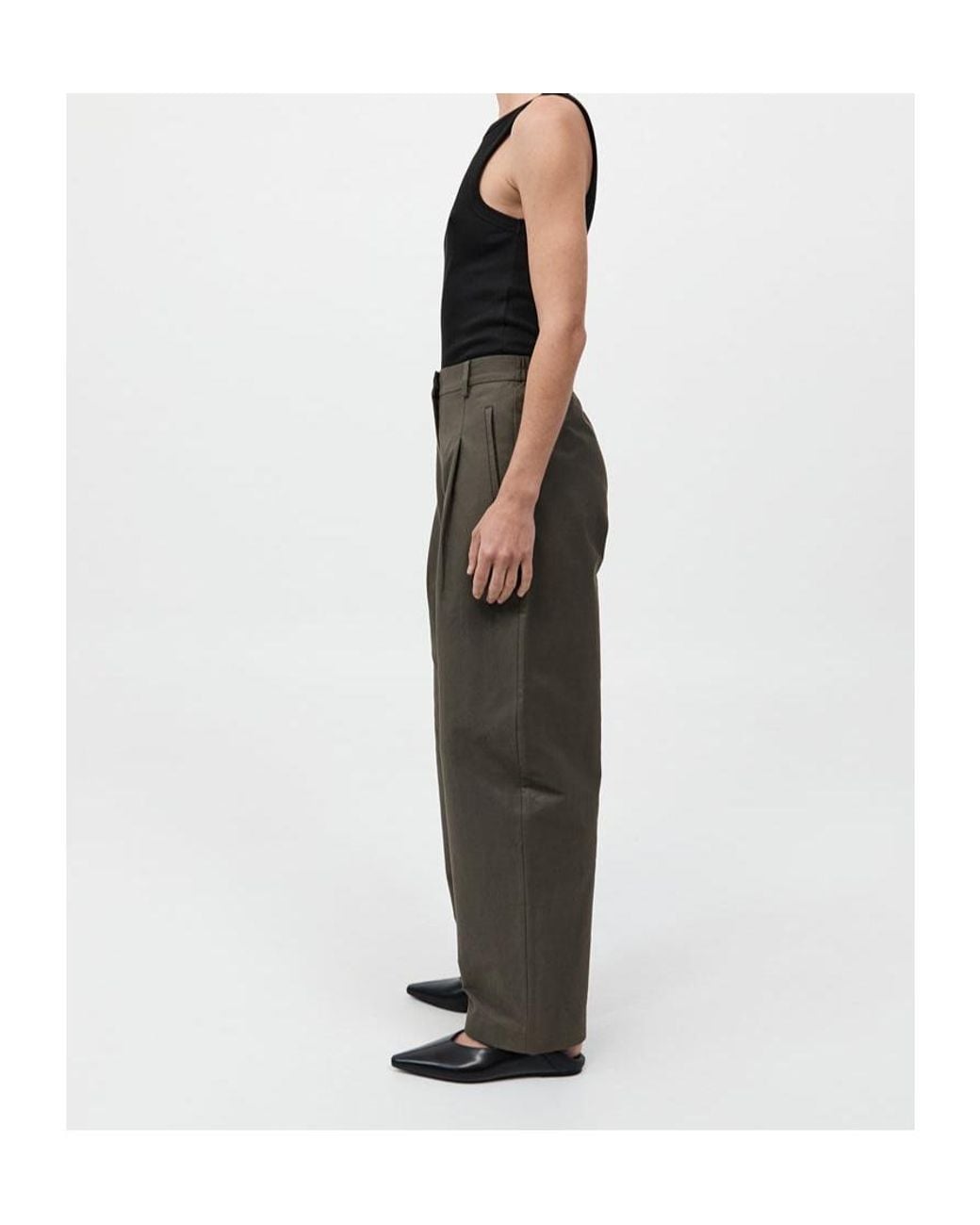 St. Agni Green Casual Pants With Belt Loops
