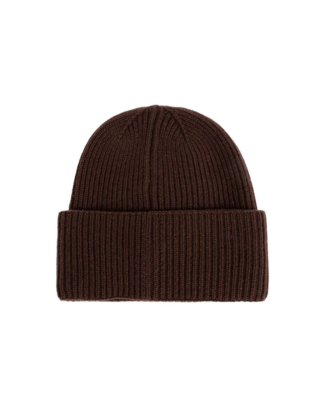 Max Mara Brown Ribbed Cashmere Beanie