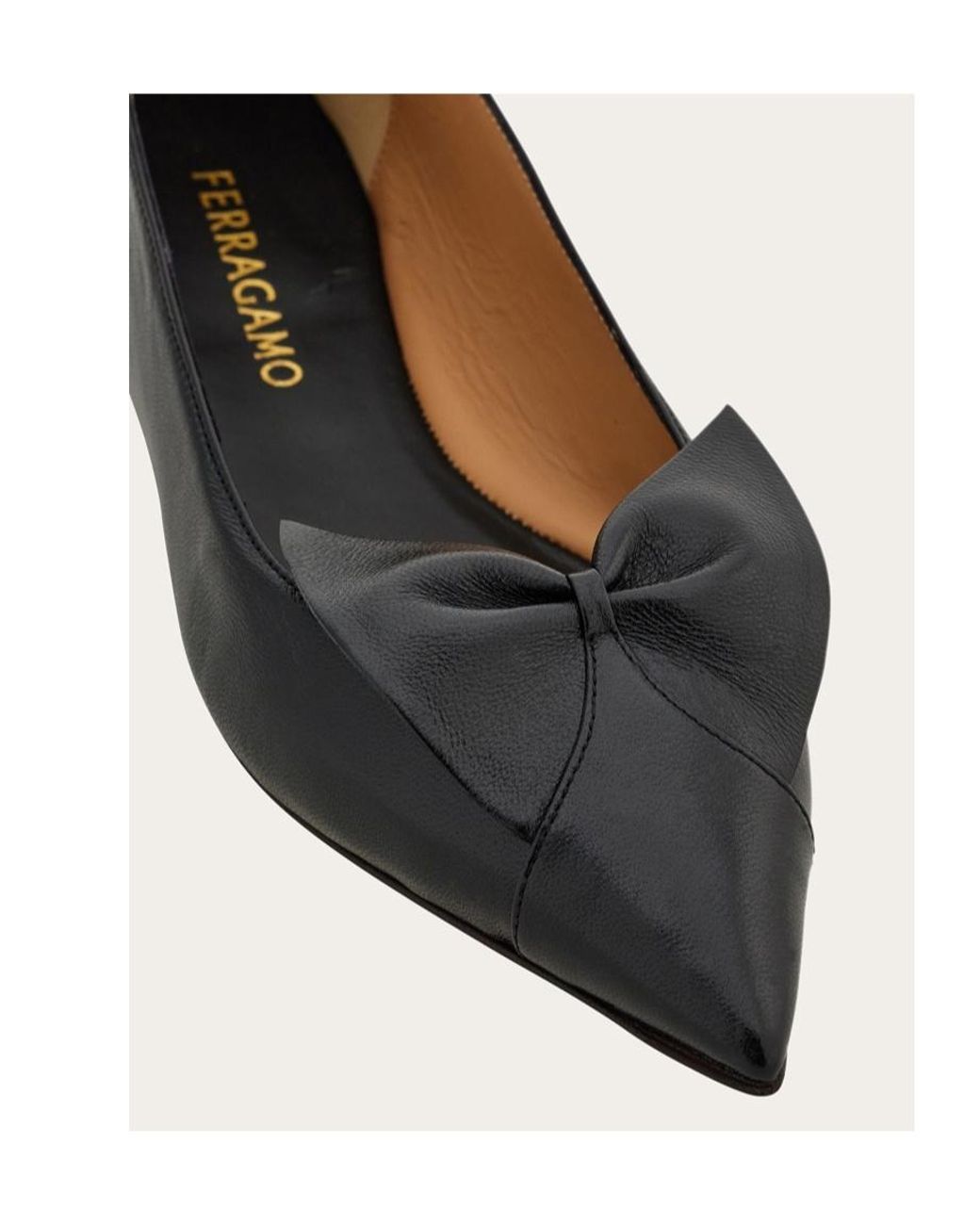 Ferragamo Black Bow Ballet Flat