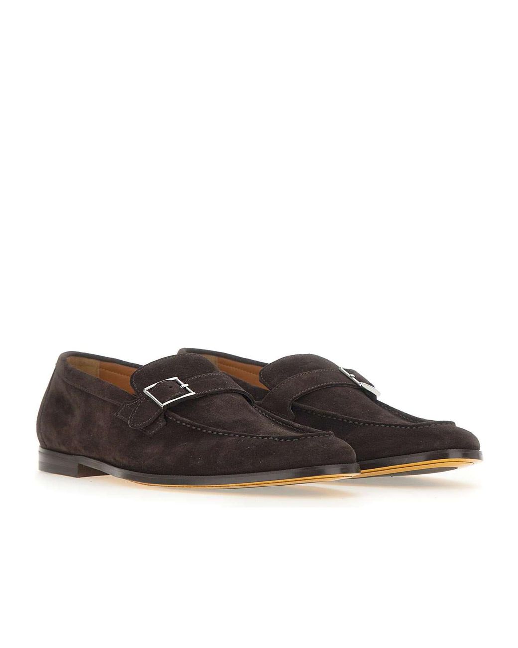 Doucal's Brown Single-Buckle Loafers for men