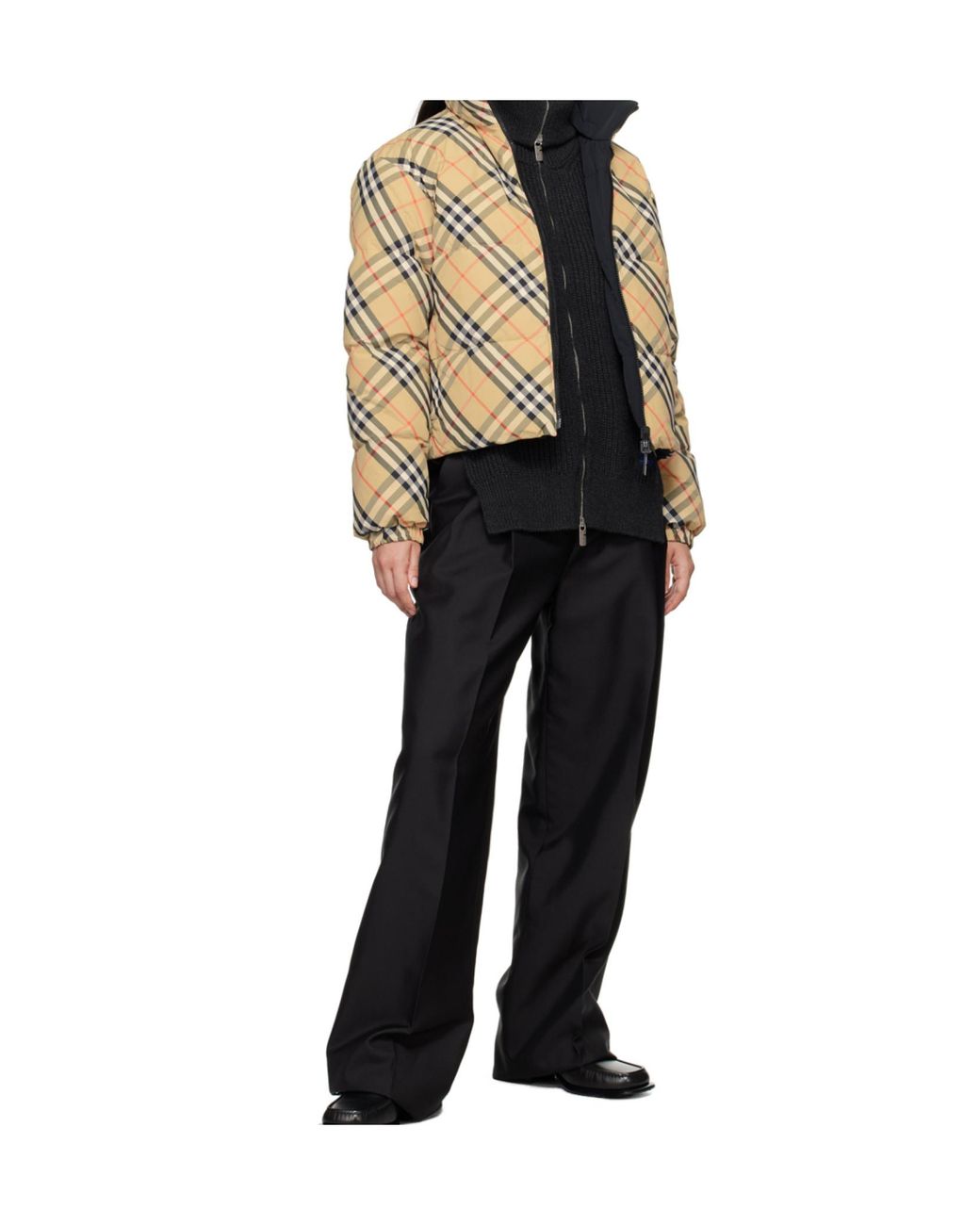 Burberry Metallic Reversible Checked Zipped Puffer Jacket
