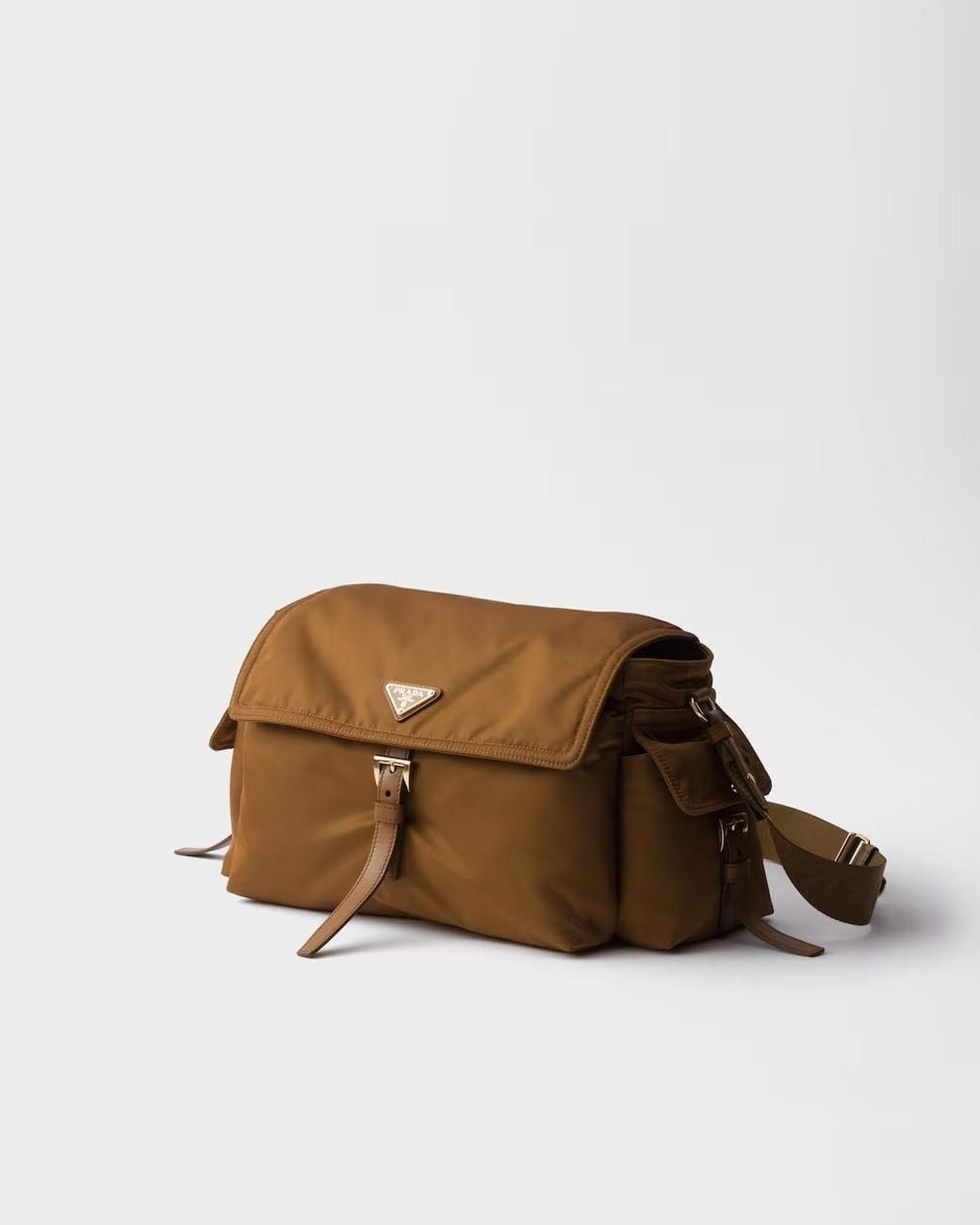 Prada Brown Re-Nylon Triangle-Logo Shoulder Bag