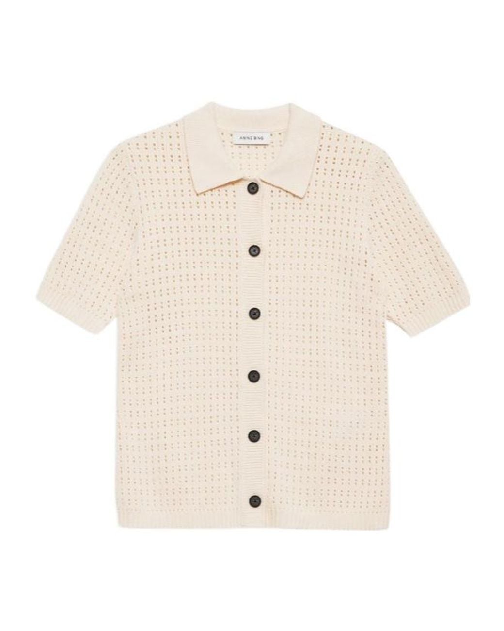 Anine Bing Natural Short Sleeve Shirt