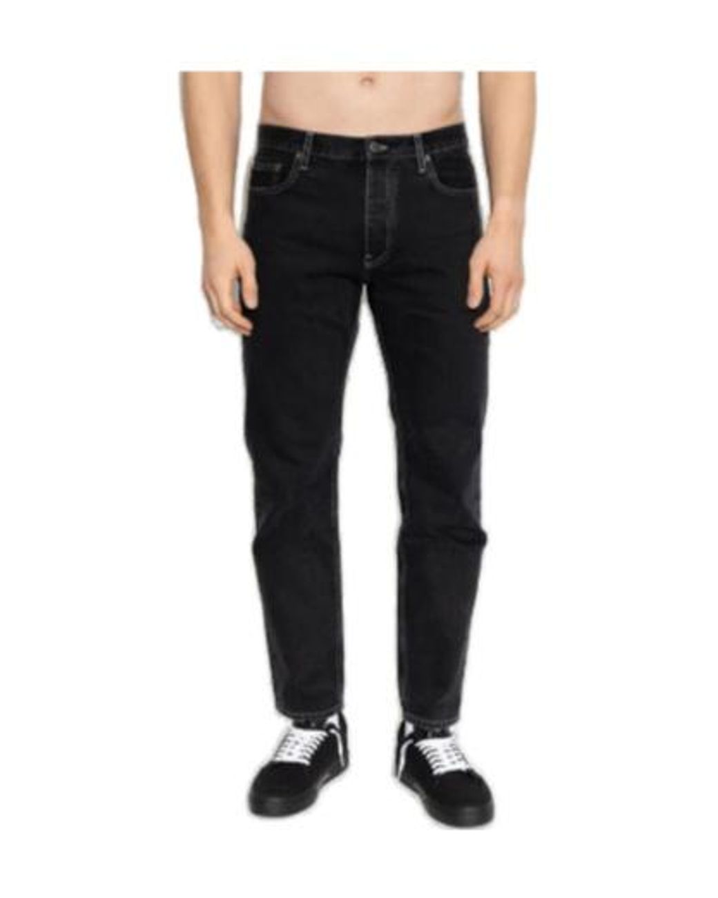 Off-White c/o Virgil Abloh Black Half Arrow Straight-Leg Jeans for men
