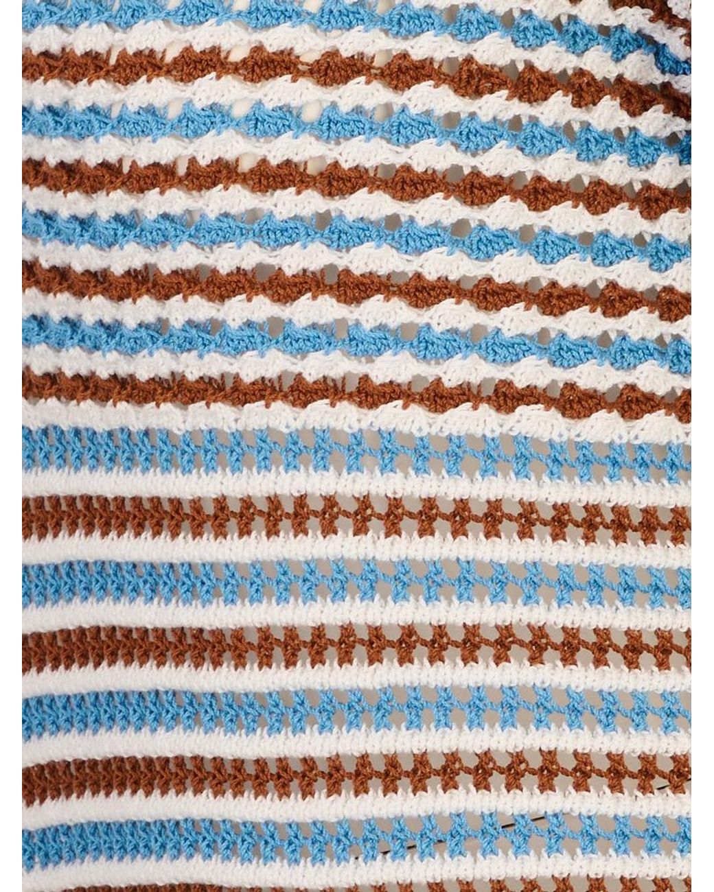 Marni Blue Striped Crochet Dress