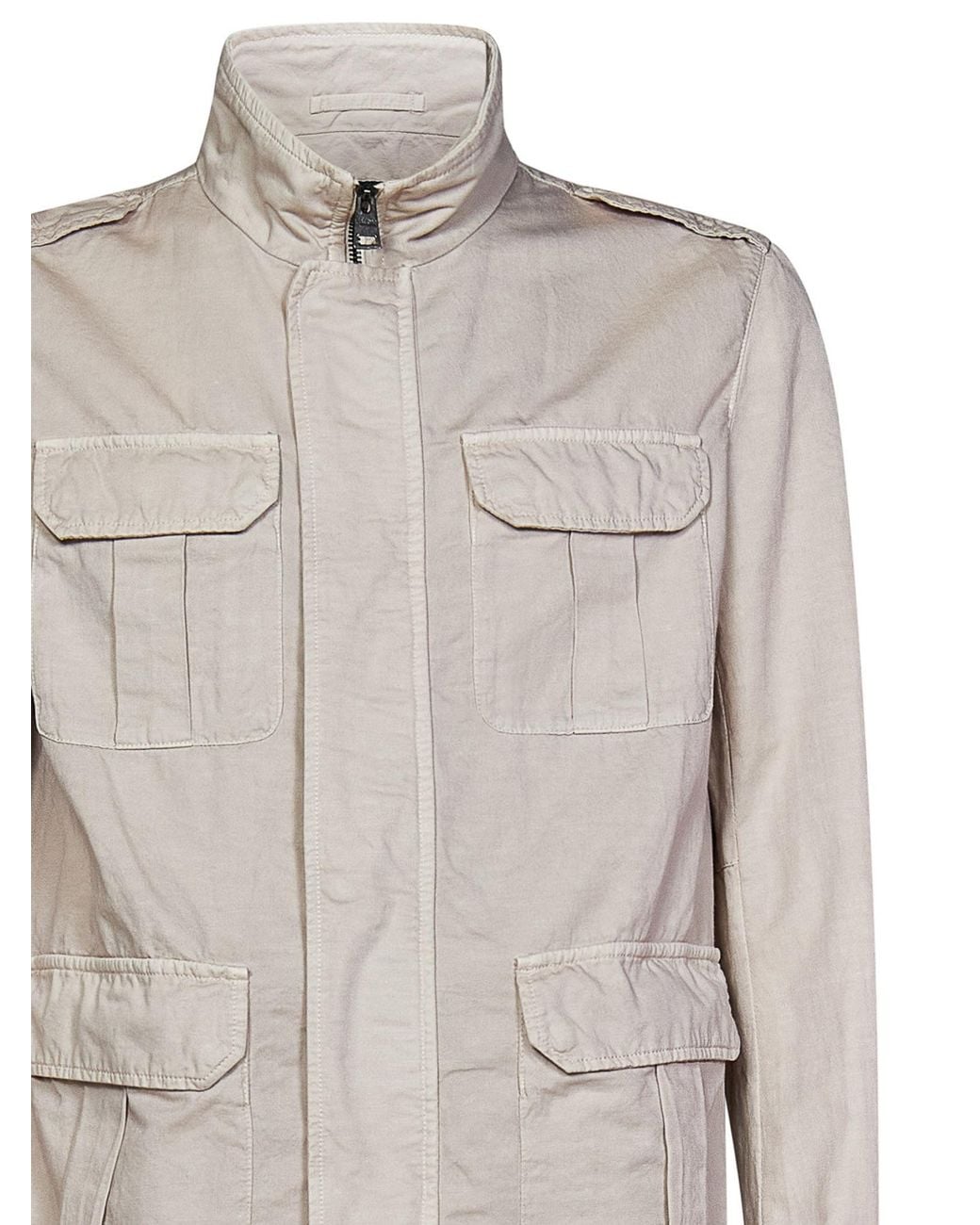 Herno Gray High-Neck Zipped Jacket for men