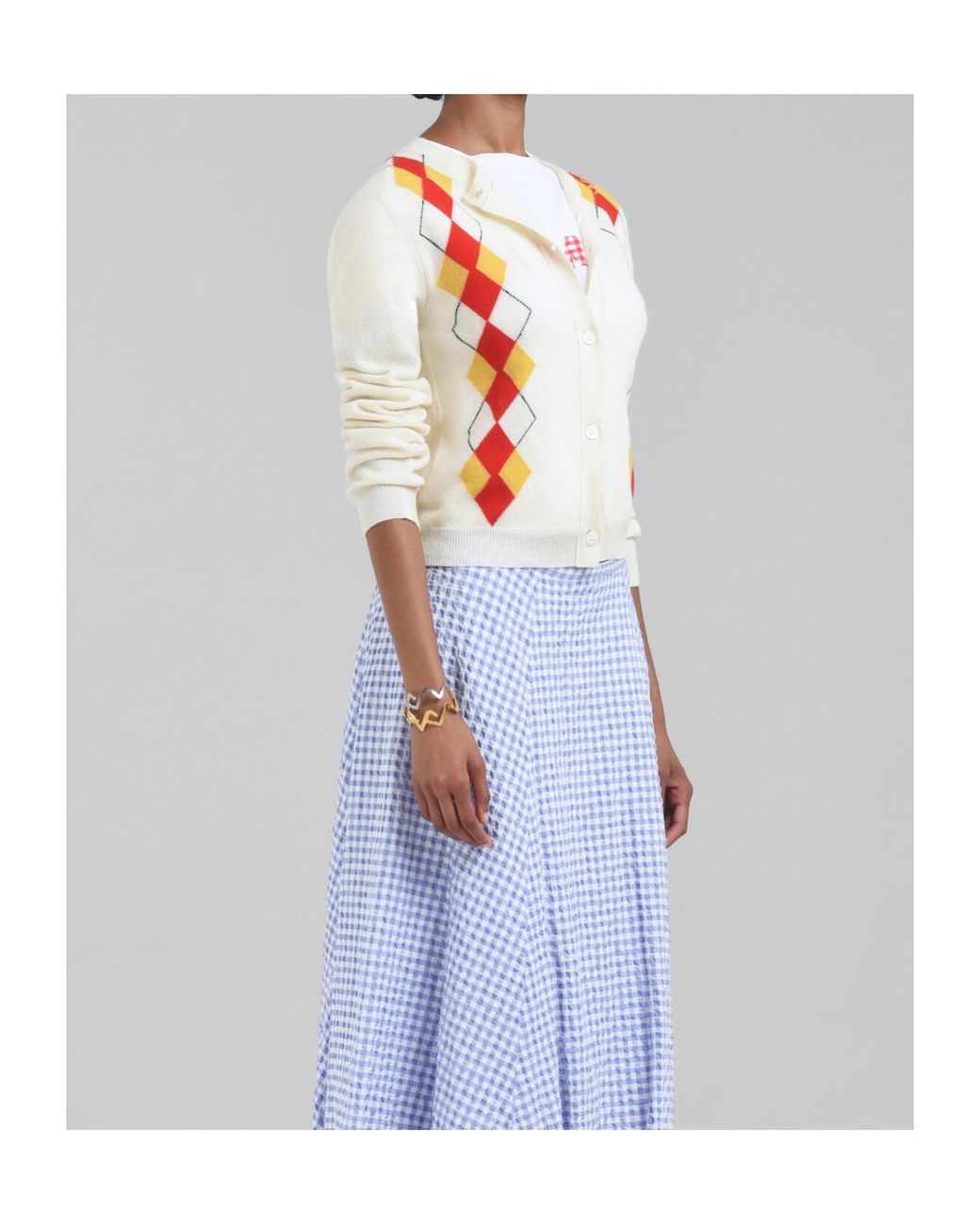 Marni Pink Diamond-Pattern Cardigan