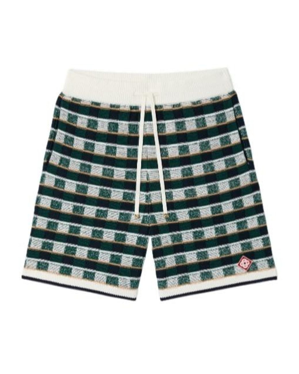 Casablanca Green Checked Knitted Shorts for men