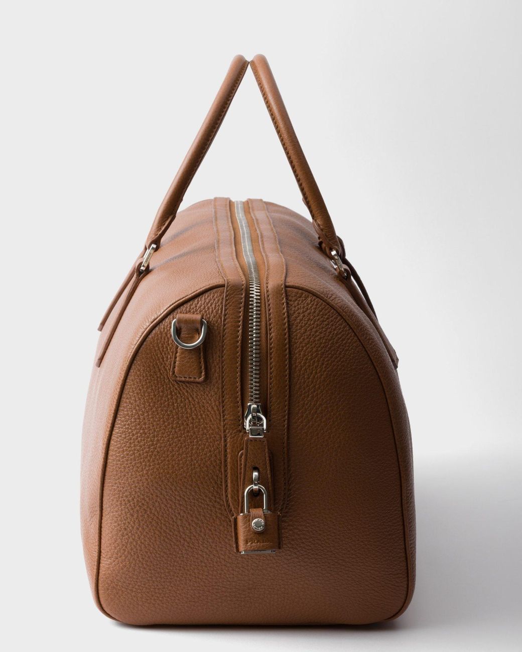 Prada Brown Triangle-Logo Duffel Bag for men