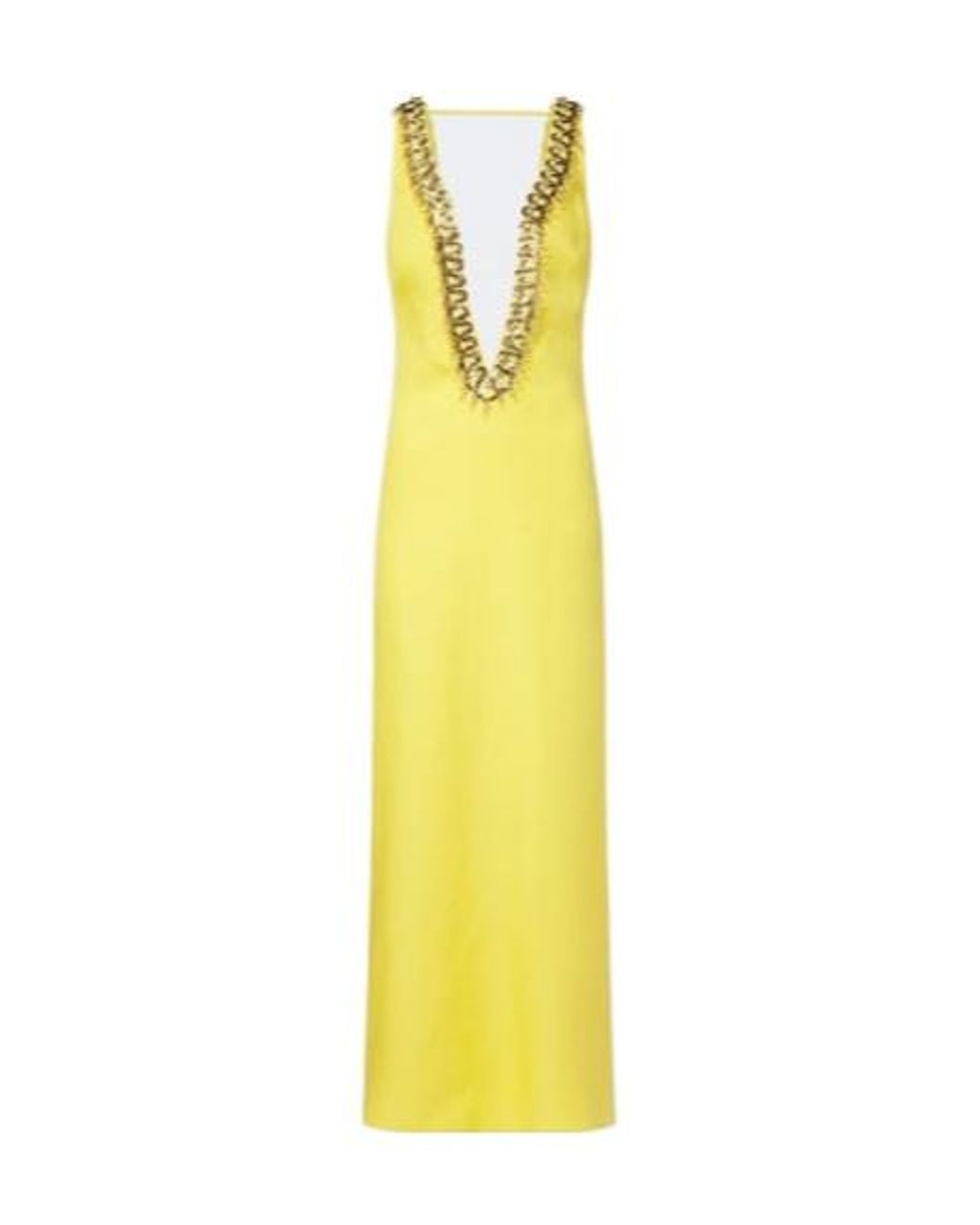 Valentino Yellow Embellished Linen Gown