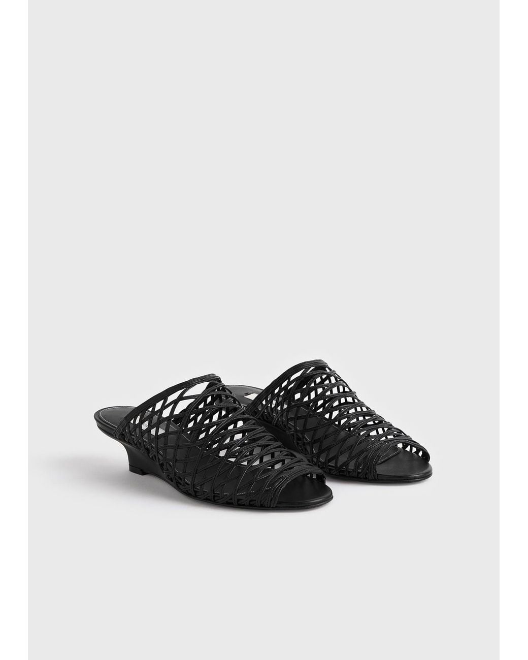 Totême  Black Round-Toe Sandals