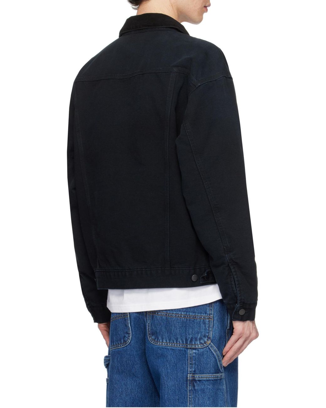 Carhartt Black Corduroy-Collar Denim Jacket for men