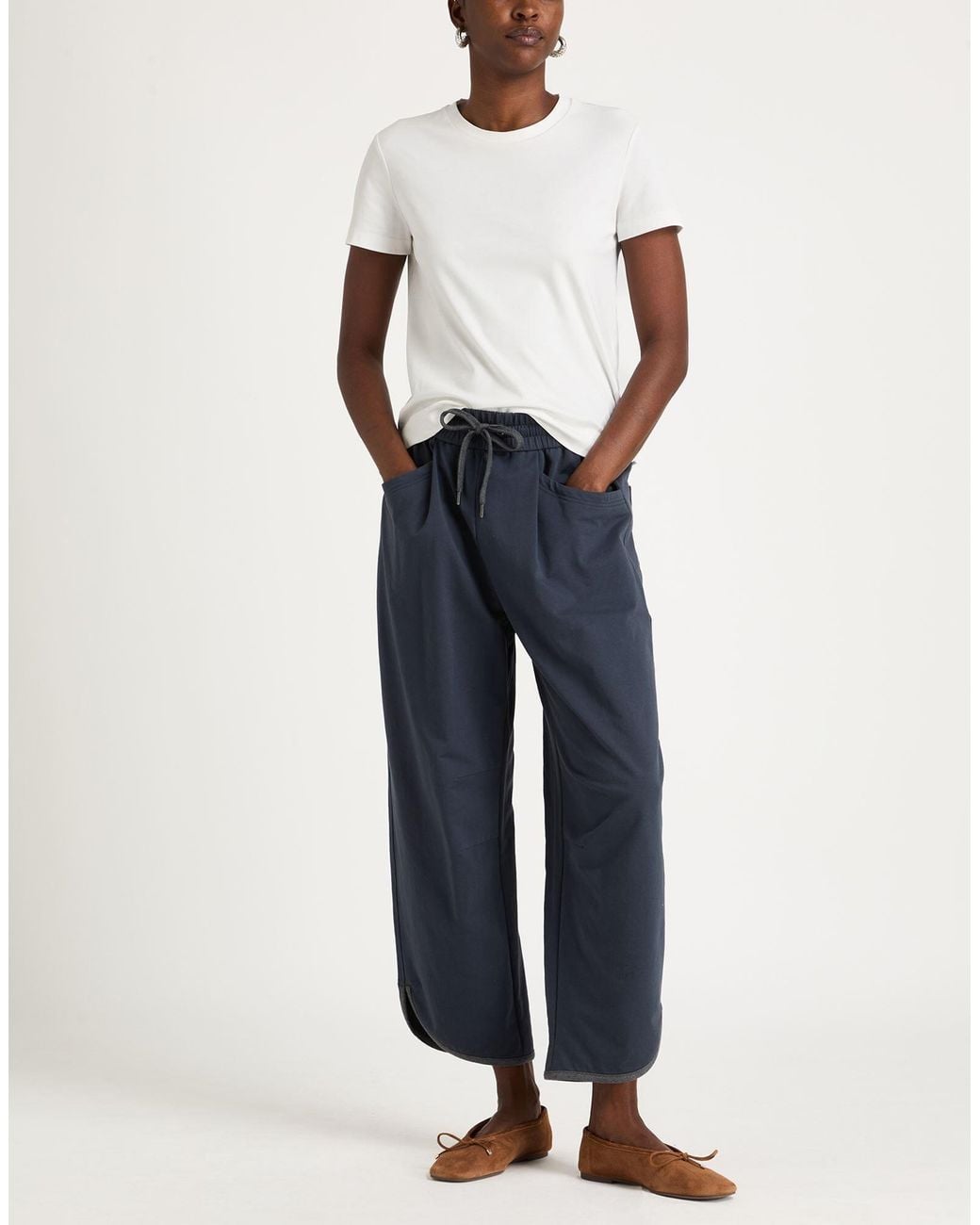 Brunello Cucinelli Blue Straight-Leg Casual Pants