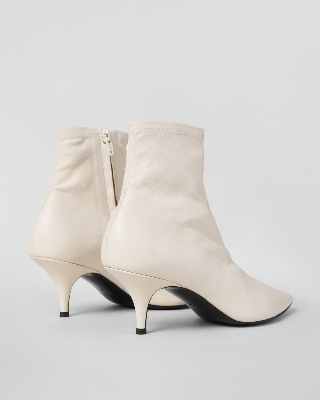 Céline White Shiny Leather Sock Booty