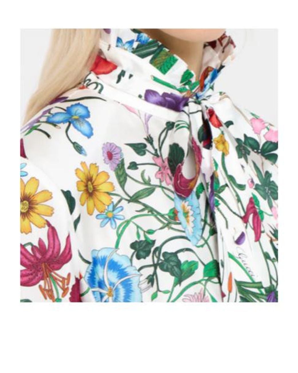 Gucci White Printed Twill Long Dress