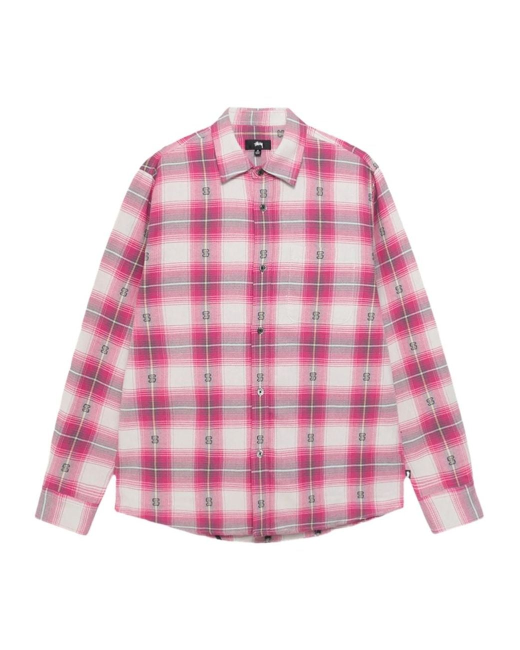Stussy Pink Stüssy Motif Plaid Shirt for men