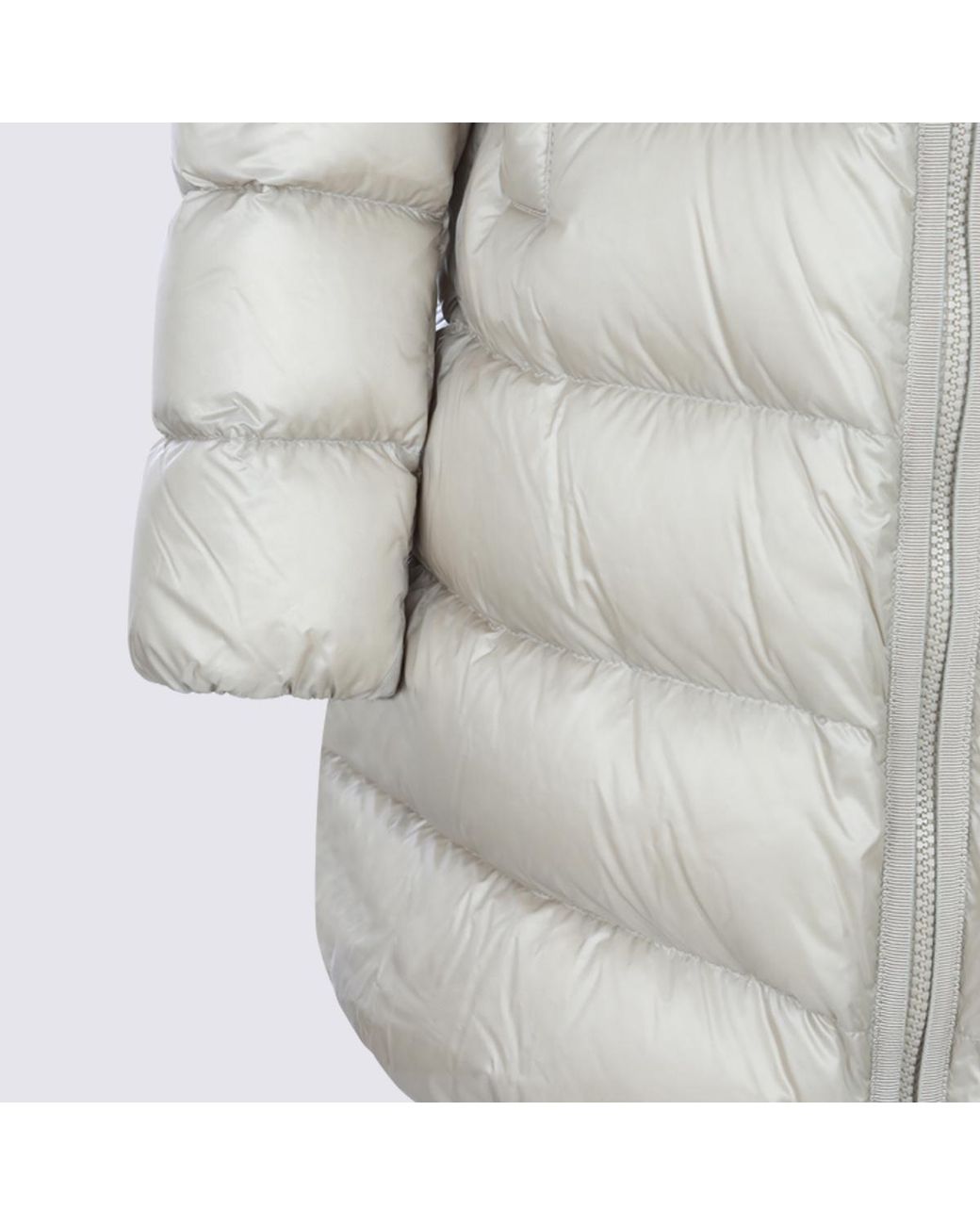 Moncler White Suyenne Zip-Up Quilted Coat