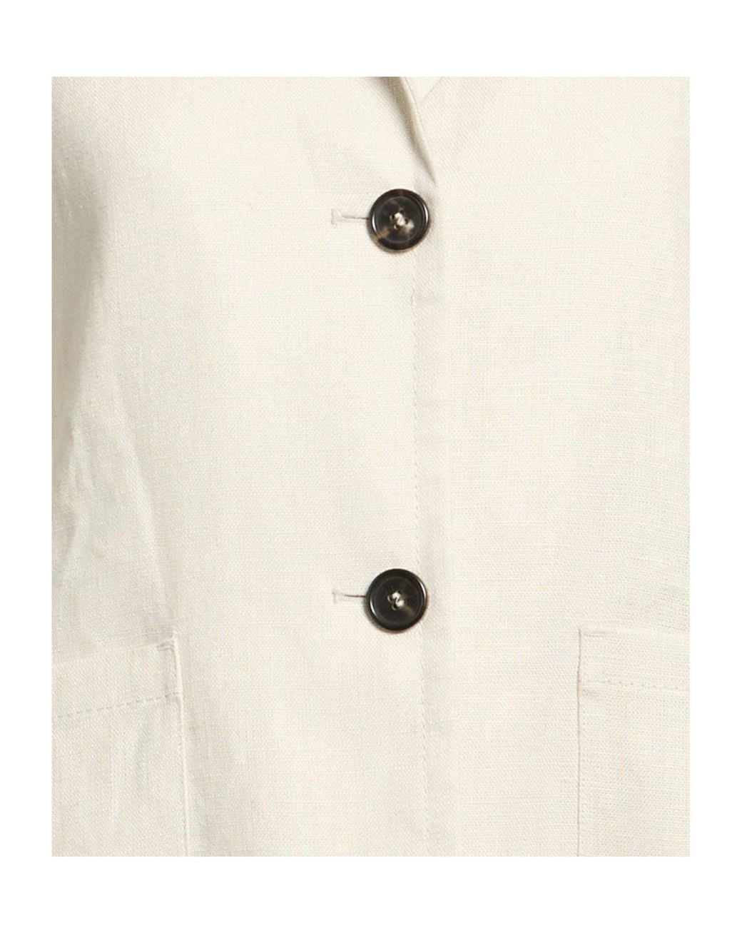 Max Mara Natural Minimalist Single-Breasted Linen Blazer
