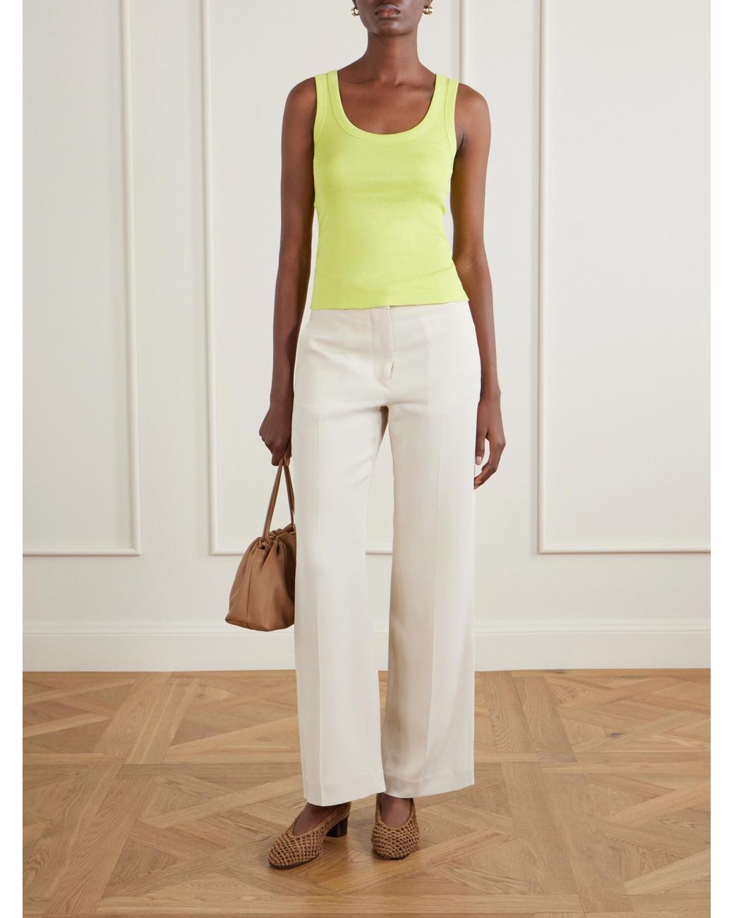 Flore Flore Yellow Cotton-Jersey Tank Top