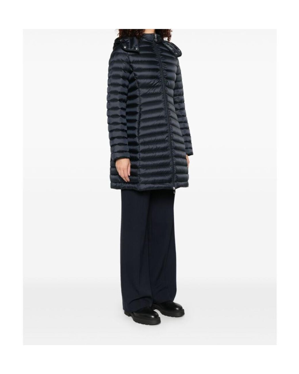 Moncler Blue Hooded Zip-Up Padded Jacket