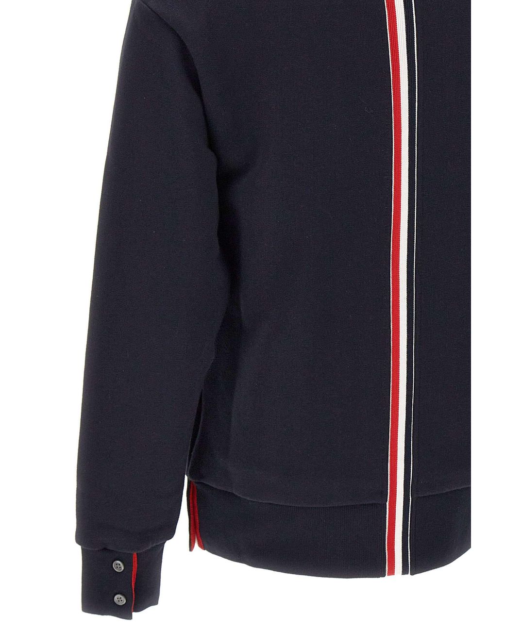 Thom Browne Blue Rwb-Striped Crewneck Sweatshirt