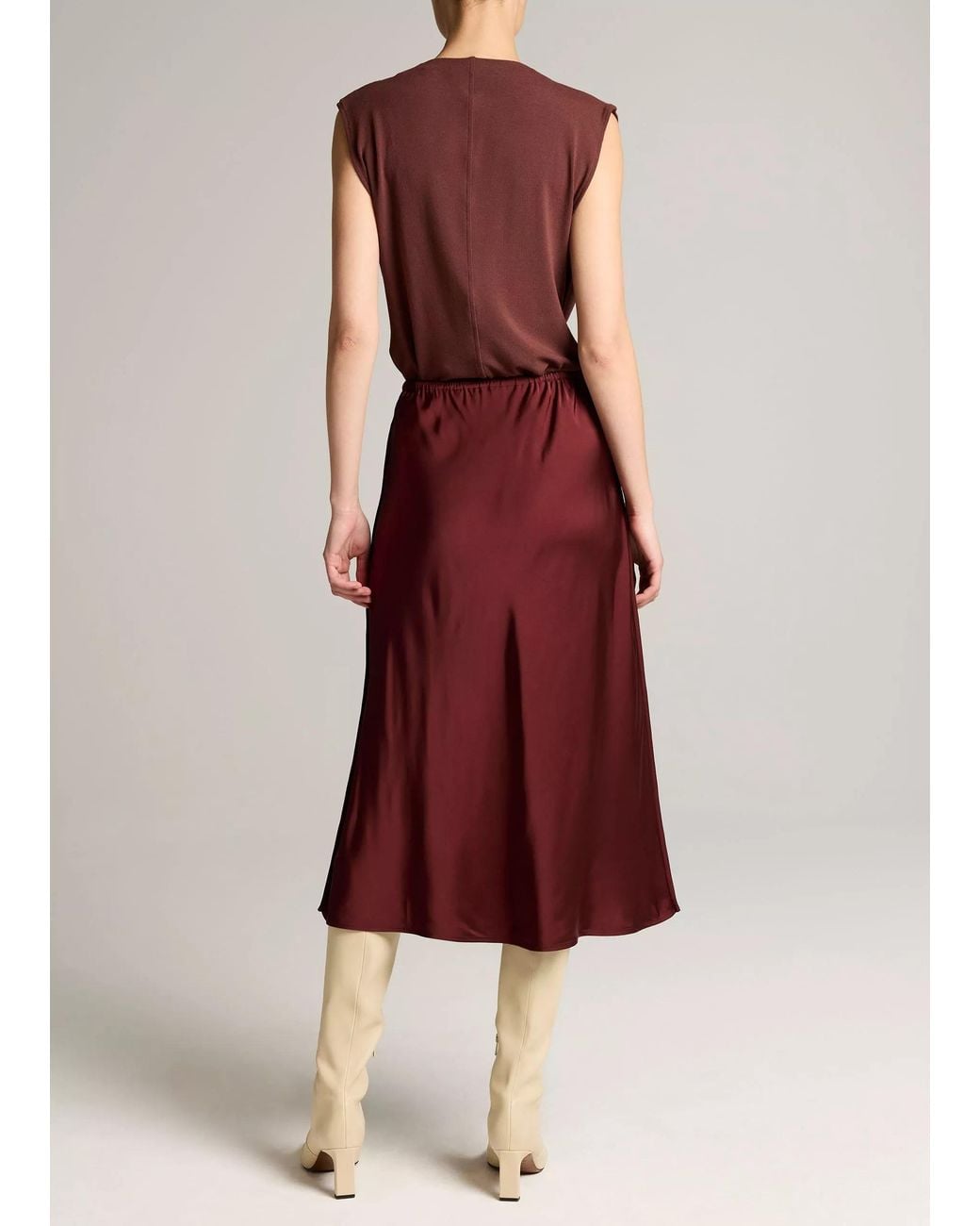 Vince Purple Elastic-Waist Skirt