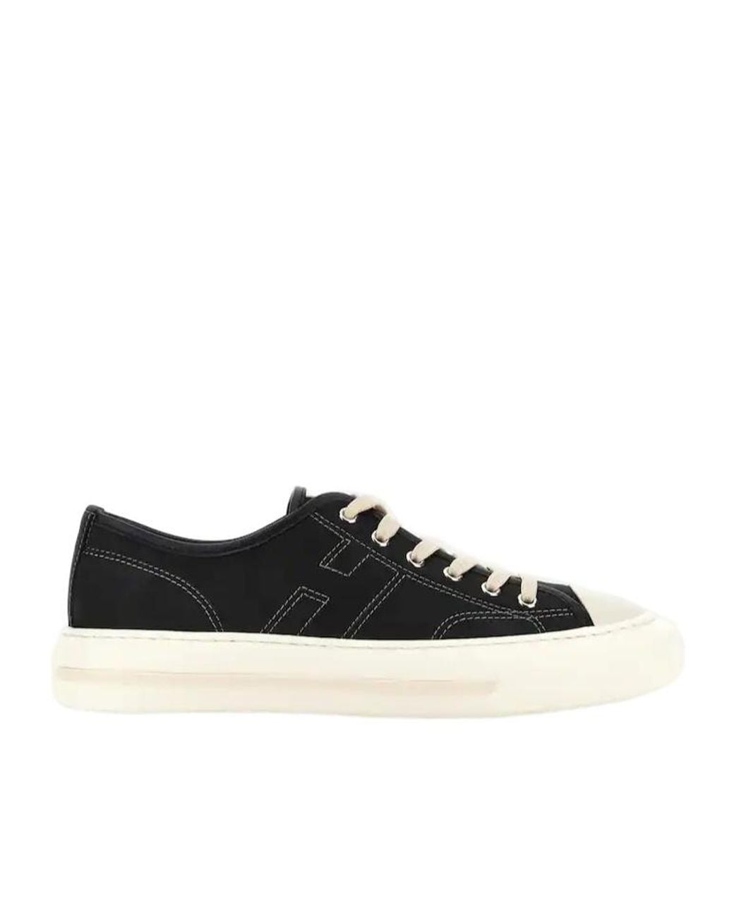 Hogan Black Contrast Sole Low-Top Sneakers for men