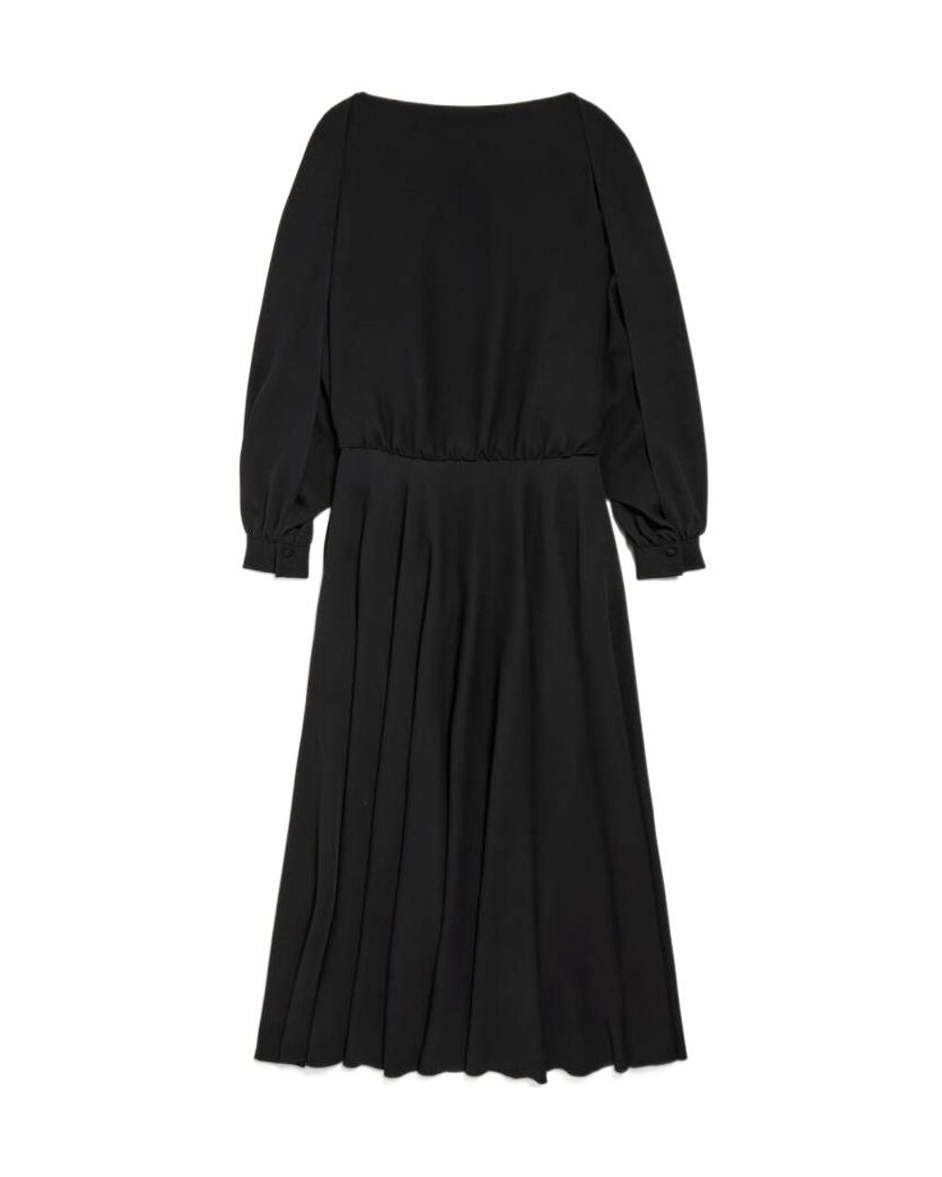 Balenciaga Black Silk-Wool Balloon Maxi Dress