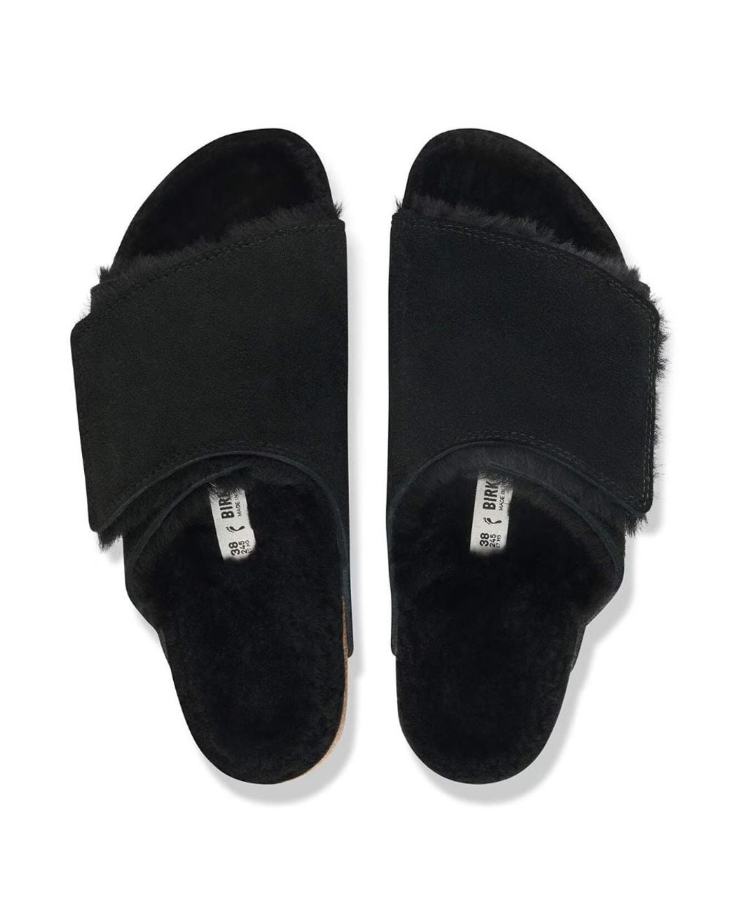 Birkenstock Black Solana Shearling Slide Sandals for men