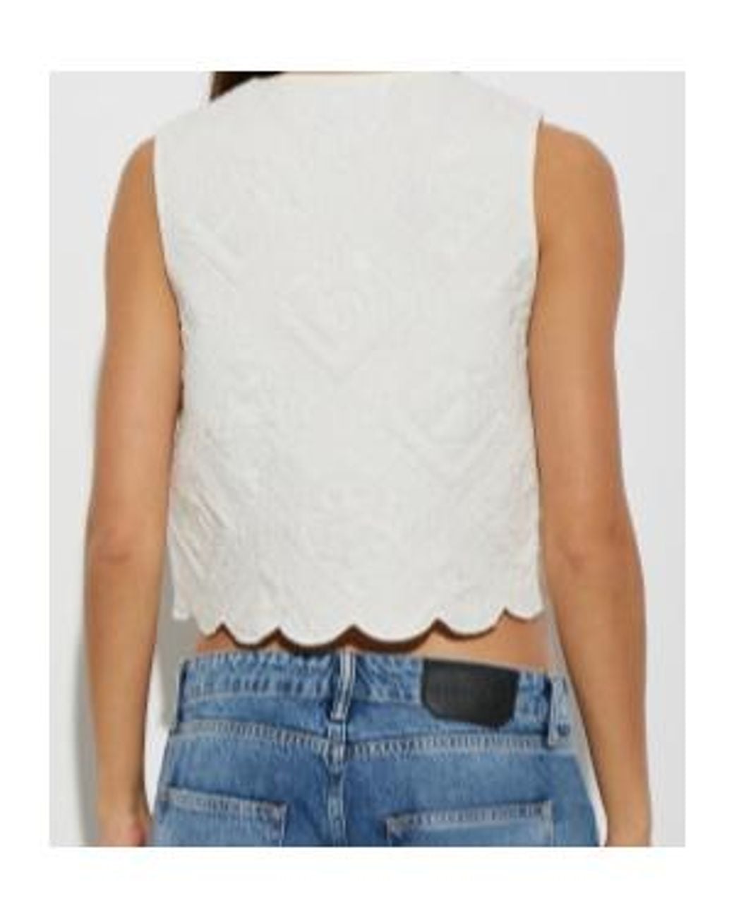 AllSaints White V-Neck Vest