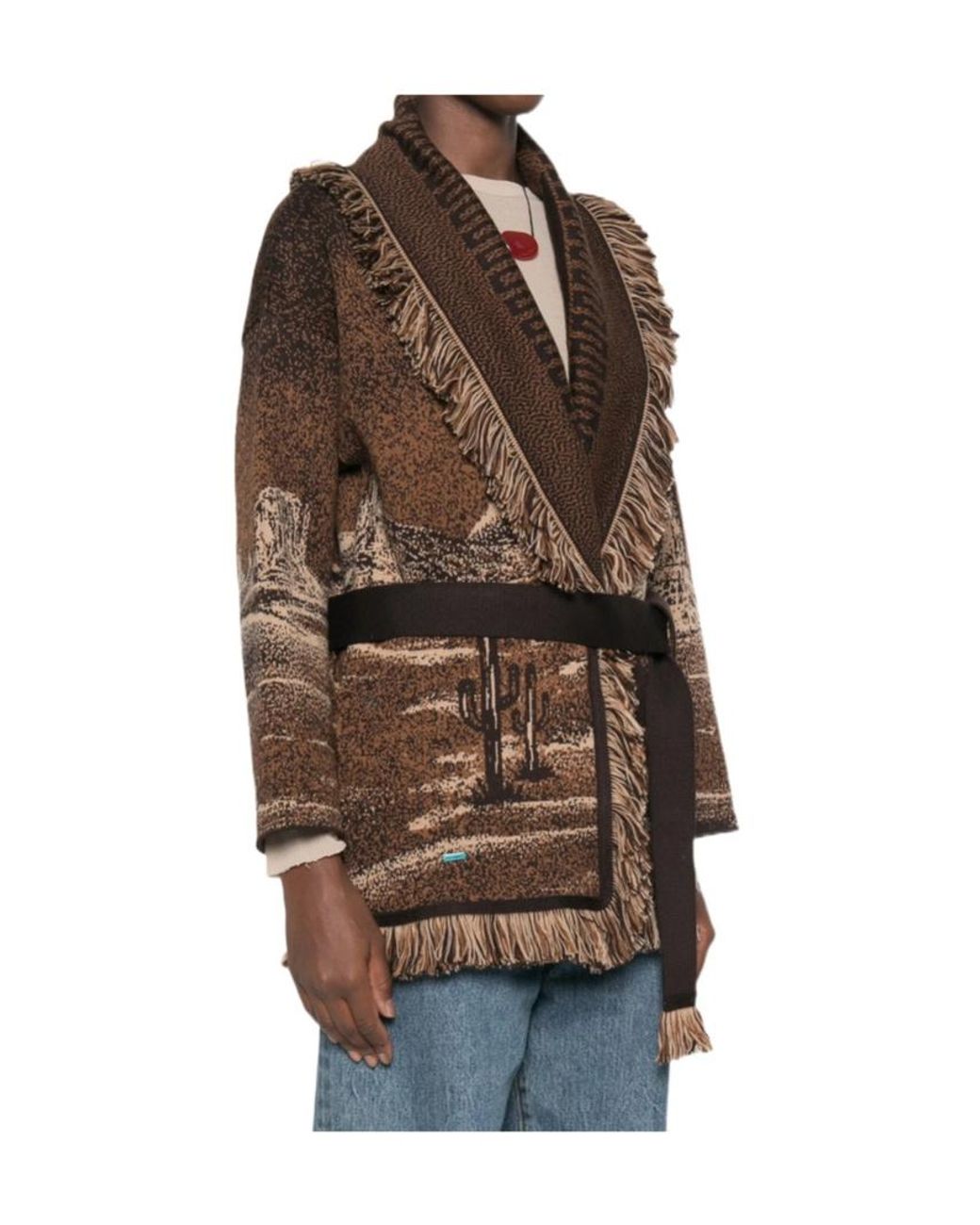 Alanui Brown Wild Wild Wool Cardigan