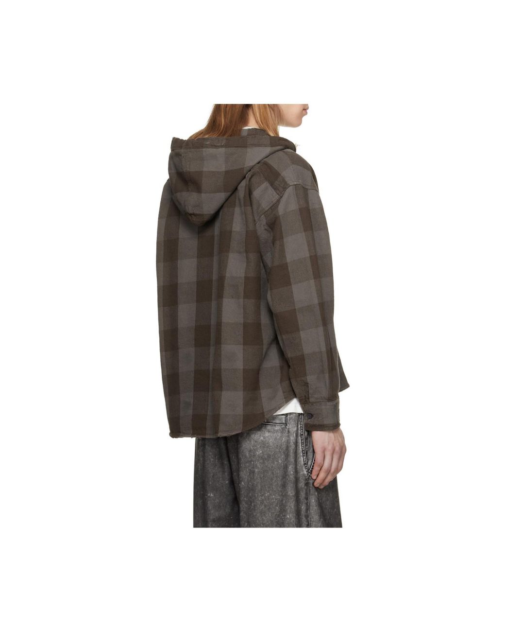 DIESEL Brown Distressed Hooded Shirt for men