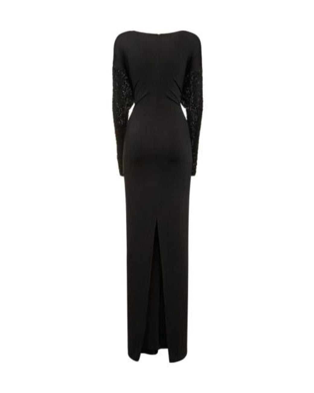 16Arlington Black Impala Embellished Jersey Long Dress