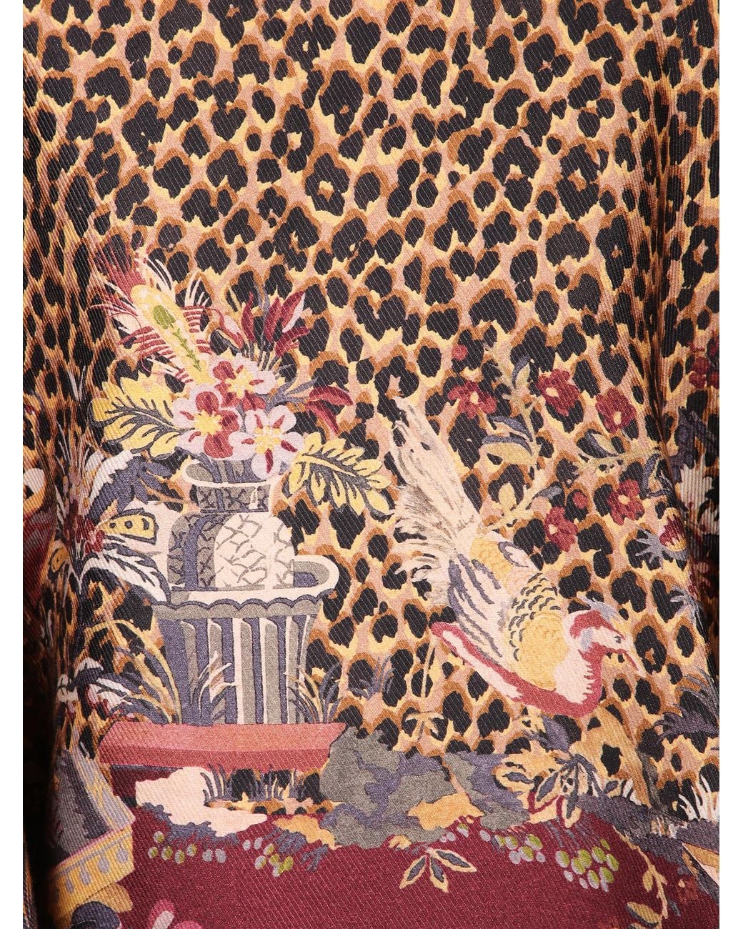 Etro Red Animal Motif Cape