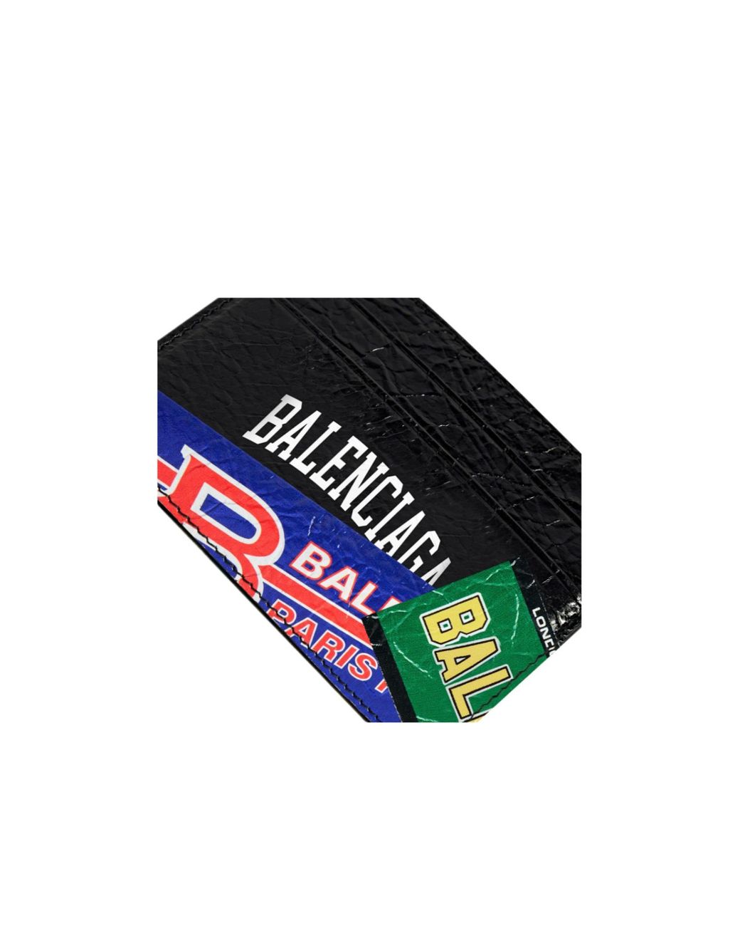 Balenciaga Black Logo Print Cardholder Wallet for men