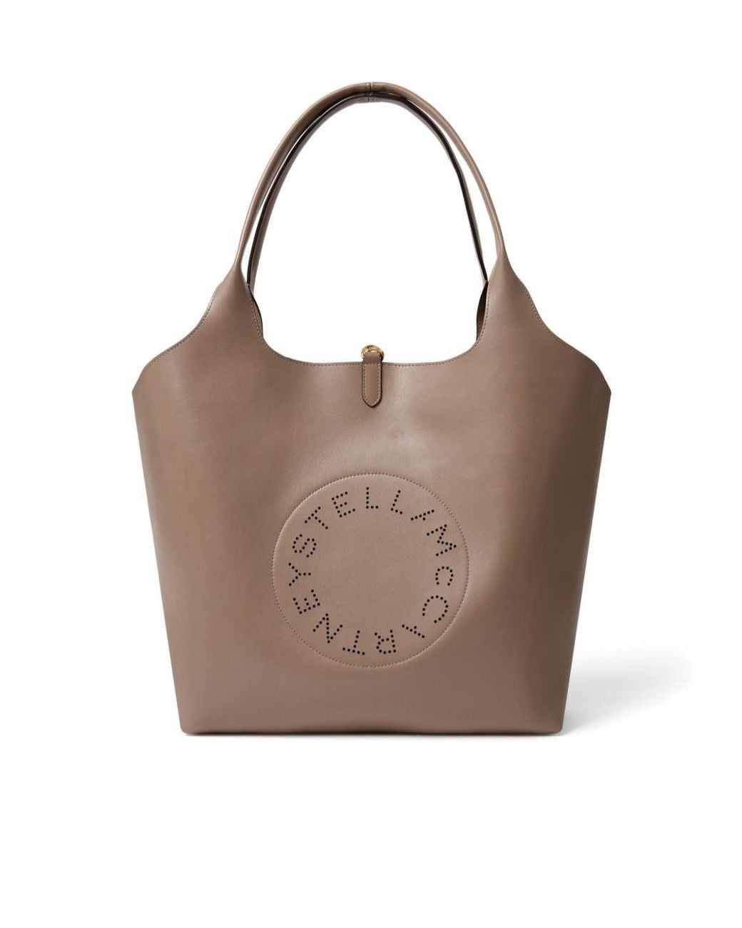 Stella McCartney Brown Logo Perforated Reversible Tote Bag