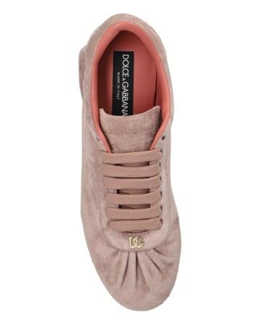 Dolce & Gabbana Pink Logo Plaque Ballet Sneakers