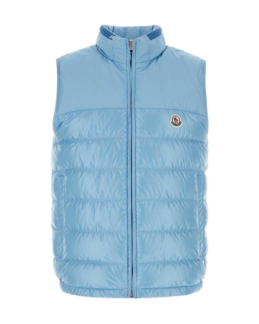 Moncler Blue Logo Patch Zip-Up Vest for men