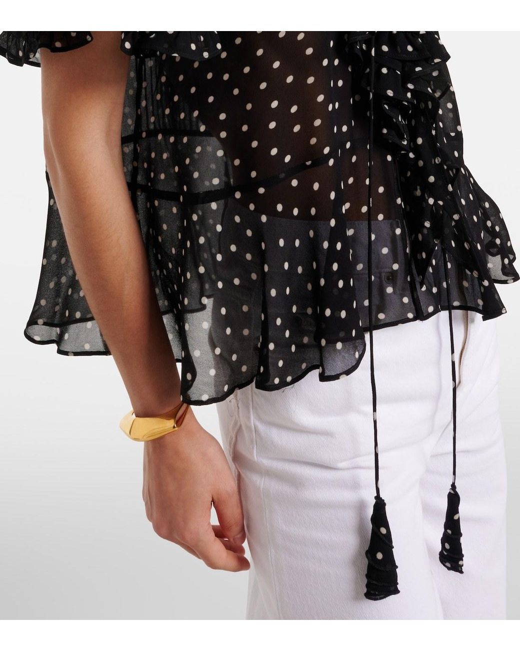 Dorothee Schumacher Black Dancing Dots Polka Dot Georgette Cover-Up