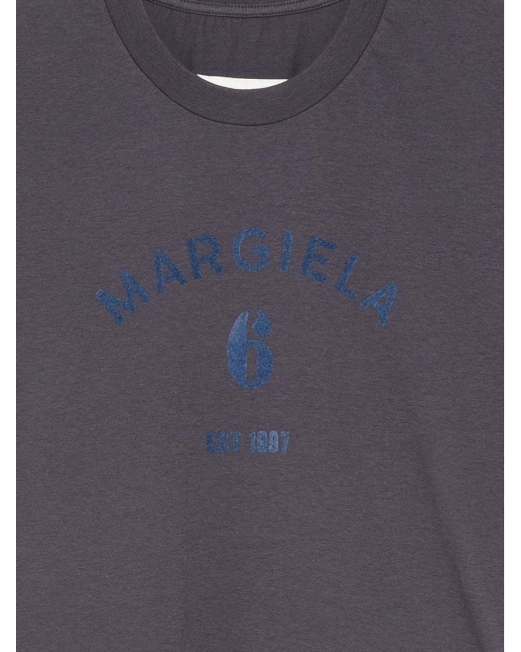 MM6 by Maison Margiela Blue Short Sleeve Crewneck T-Shirt