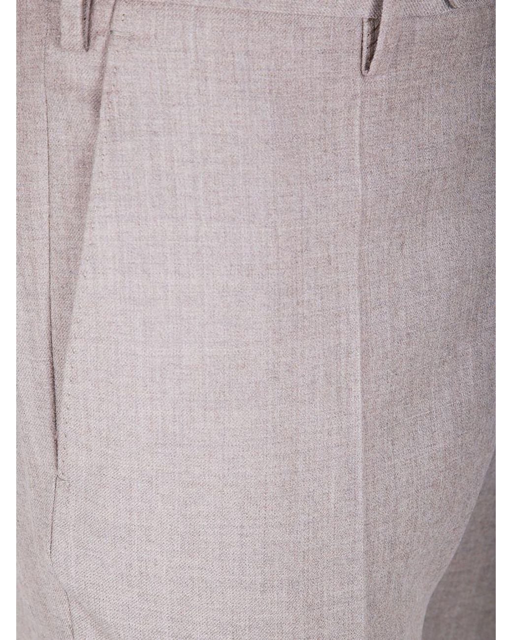 Incotex Gray Straight-Leg Pleated Trousers for men