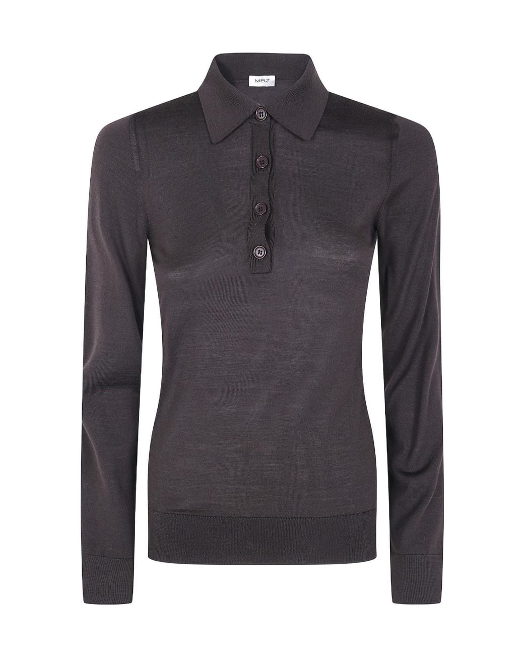 Mrz Blue Long Sleeves Polo Neck Sweater