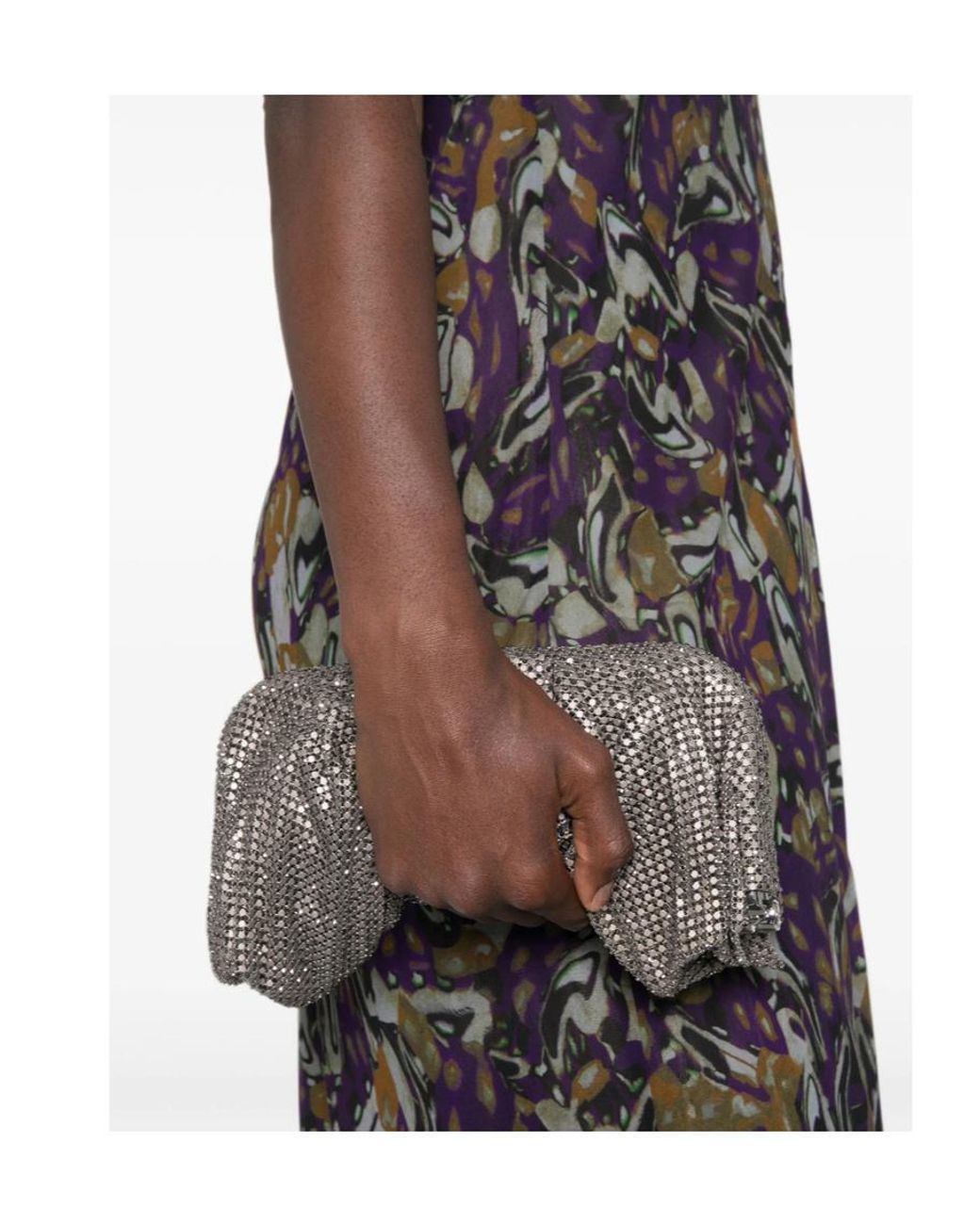 Benedetta Bruzziches Gray Draped Clutch