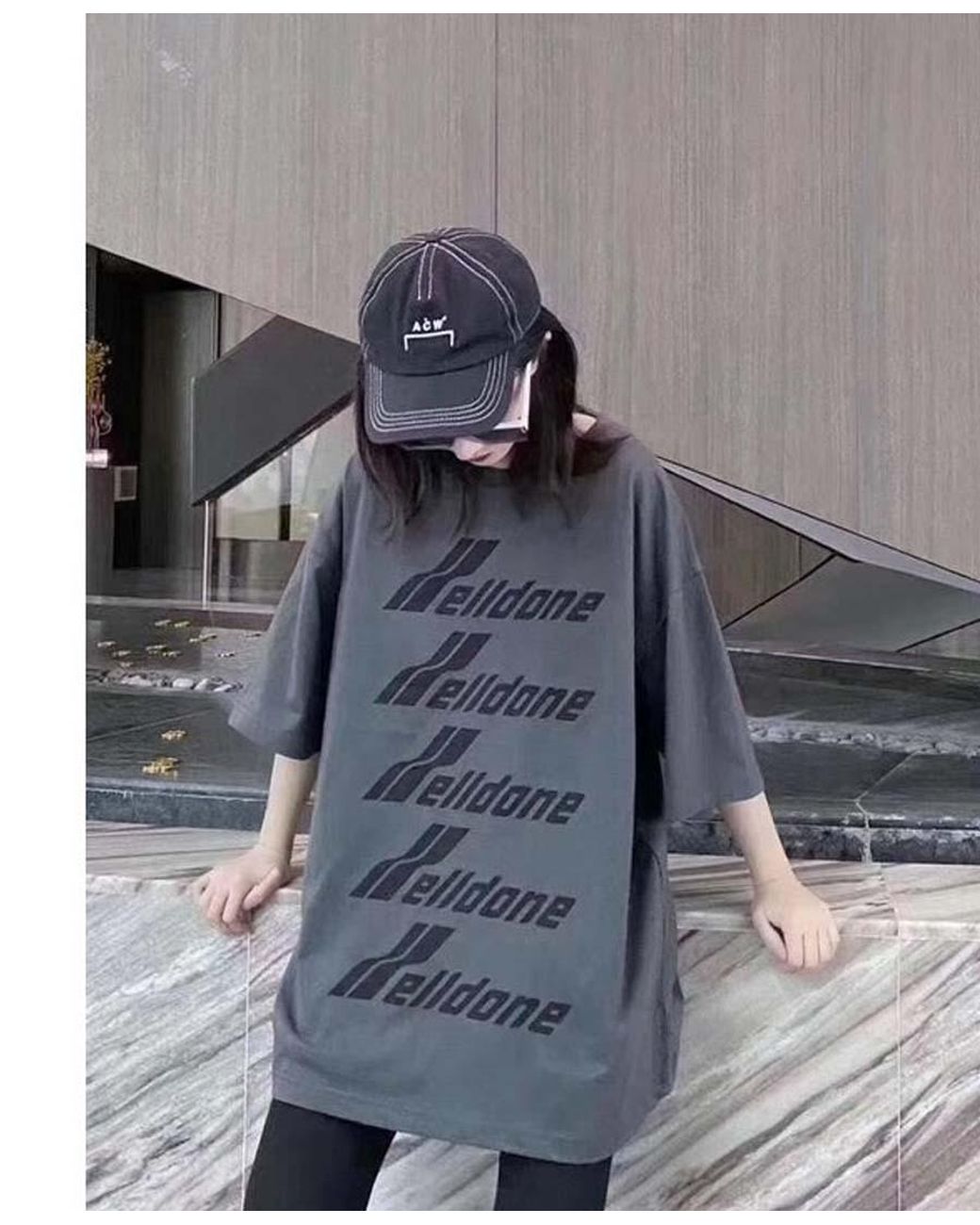 we11done Black Logo-Print Crew Neck T-Shirt for men