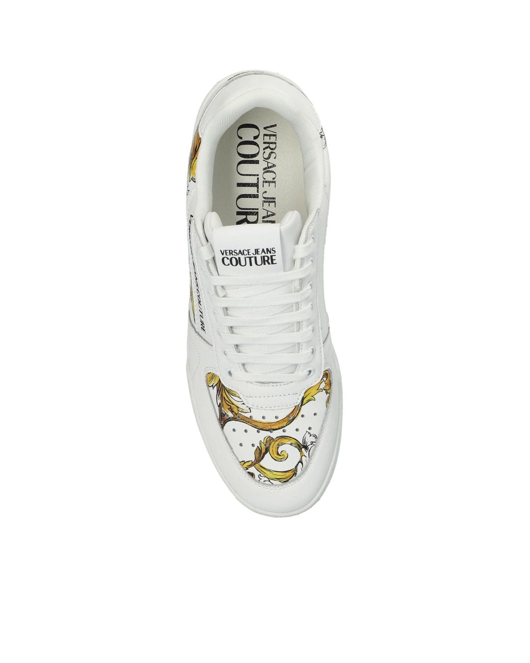 Versace Jeans White Couture Baroque Print Sneakers for men