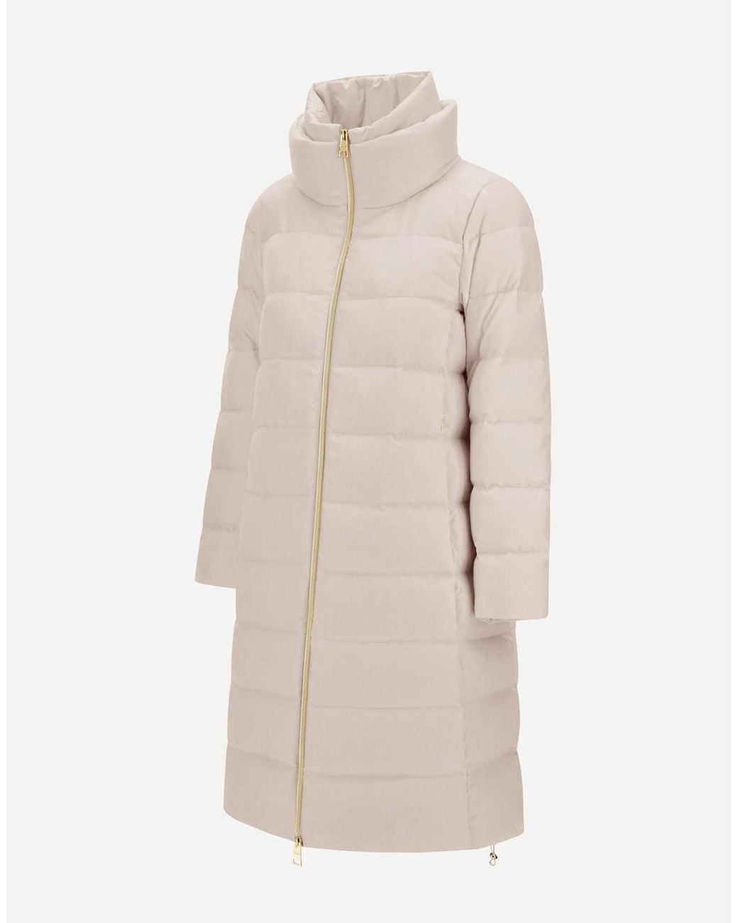 Herno White High-Neck Quilted Coat