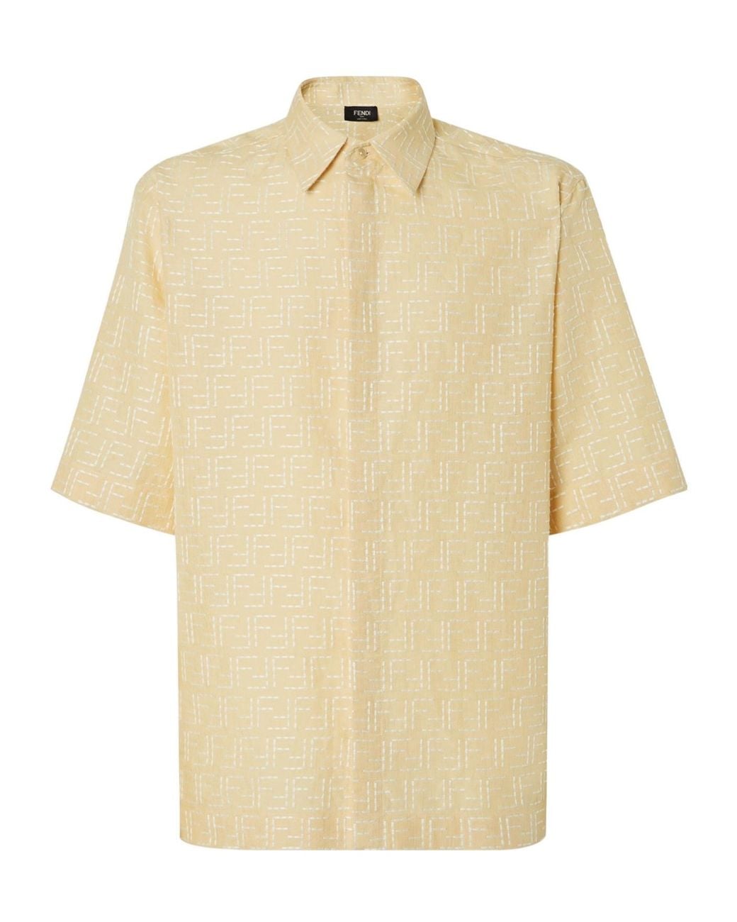 Fendi Natural Ff Jacquard Short-Sleeved Shirt for men