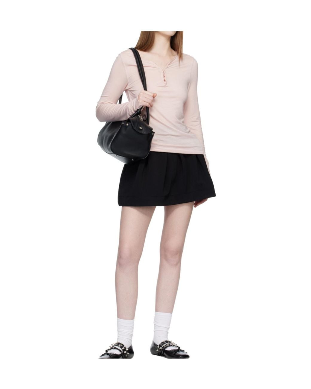 OPEN YY Black Wire Mini Skirt