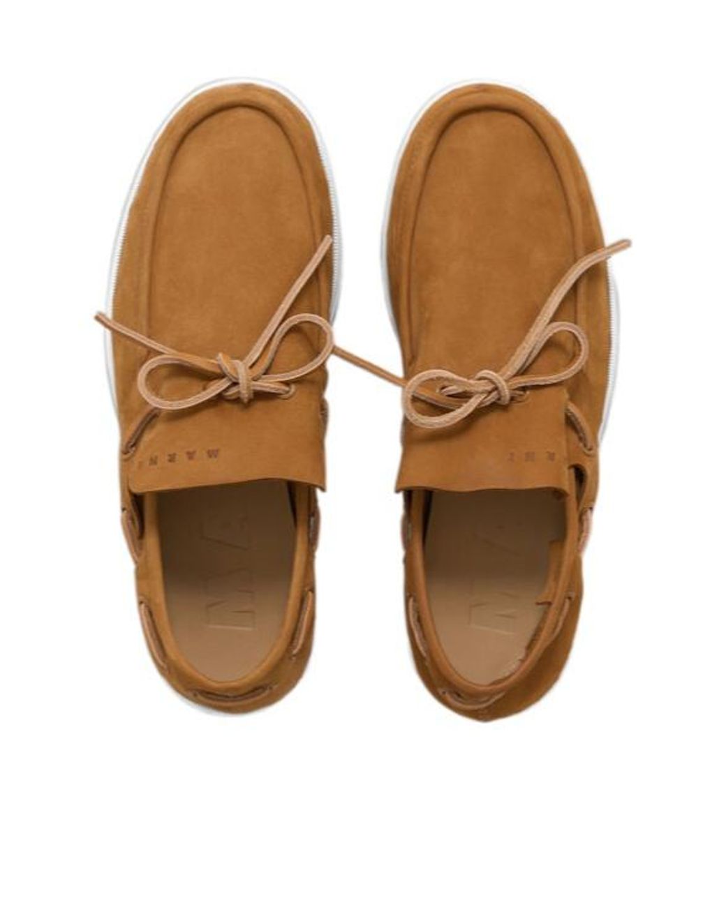 Marni Brown Round-Toe Lace-Up Loafers