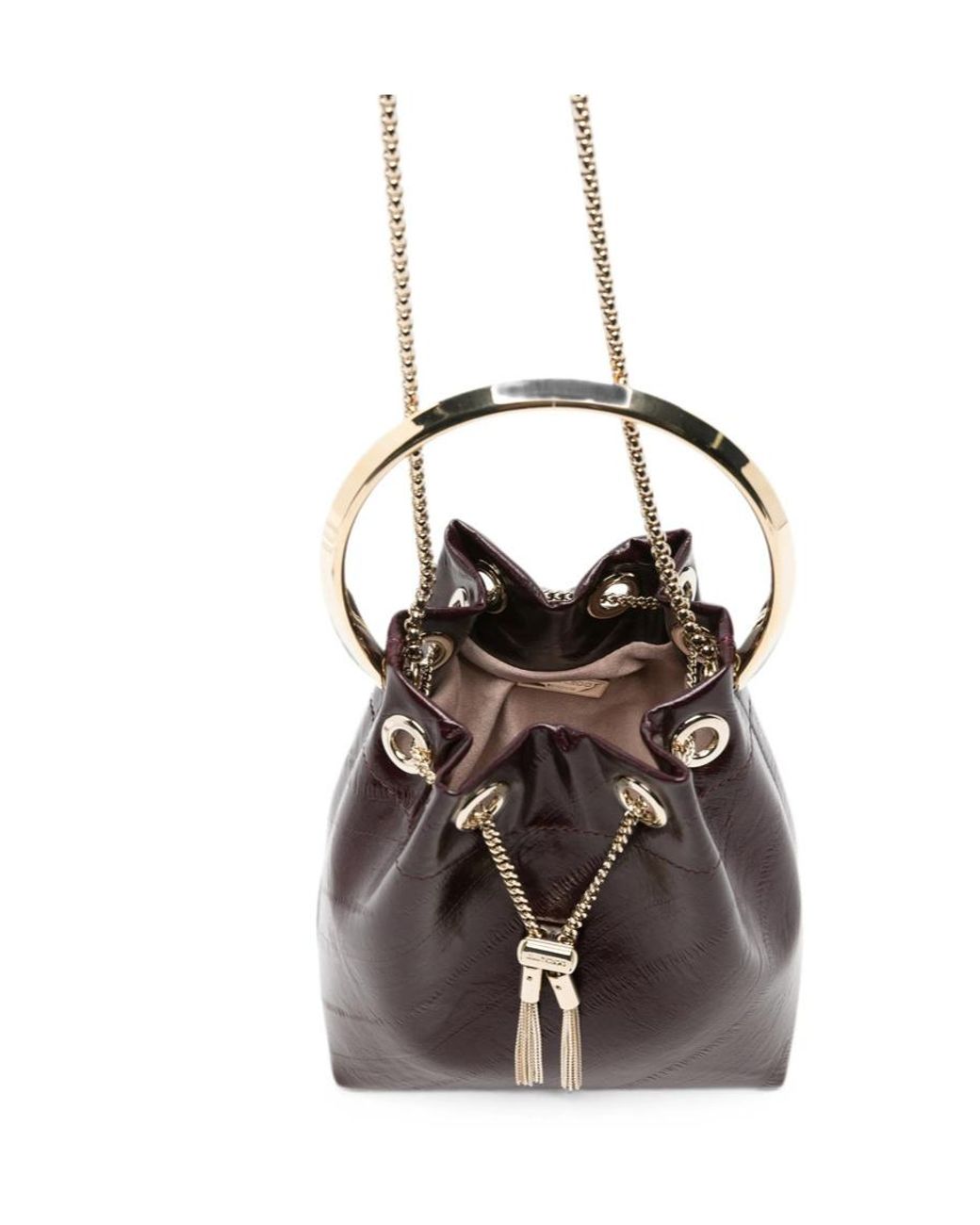 Jimmy Choo White Drawstring Shoulder Bag